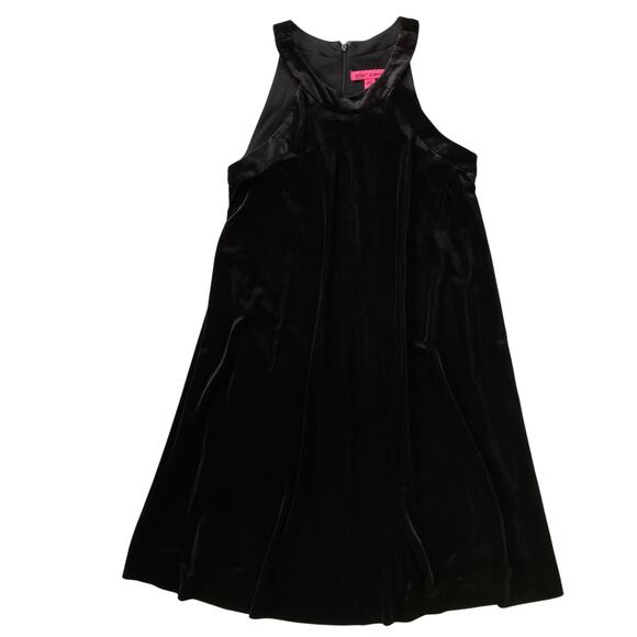 Betsey Johnson Dresses & Skirts - Betsey Johnson Black Velvet A-Line Halter Dress Size 4